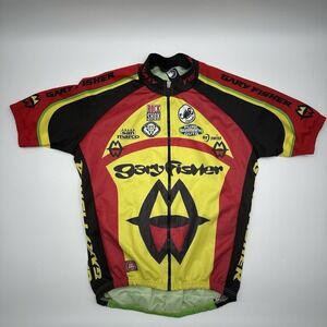 VTG Castillo Men's XL Short Sleeve Cycling Jersey Red Black Yellow Gary Fisher